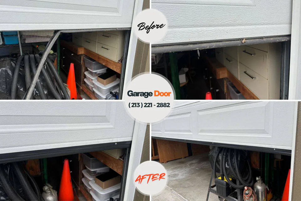 Before and after: garage door opener repair Granite City, IL